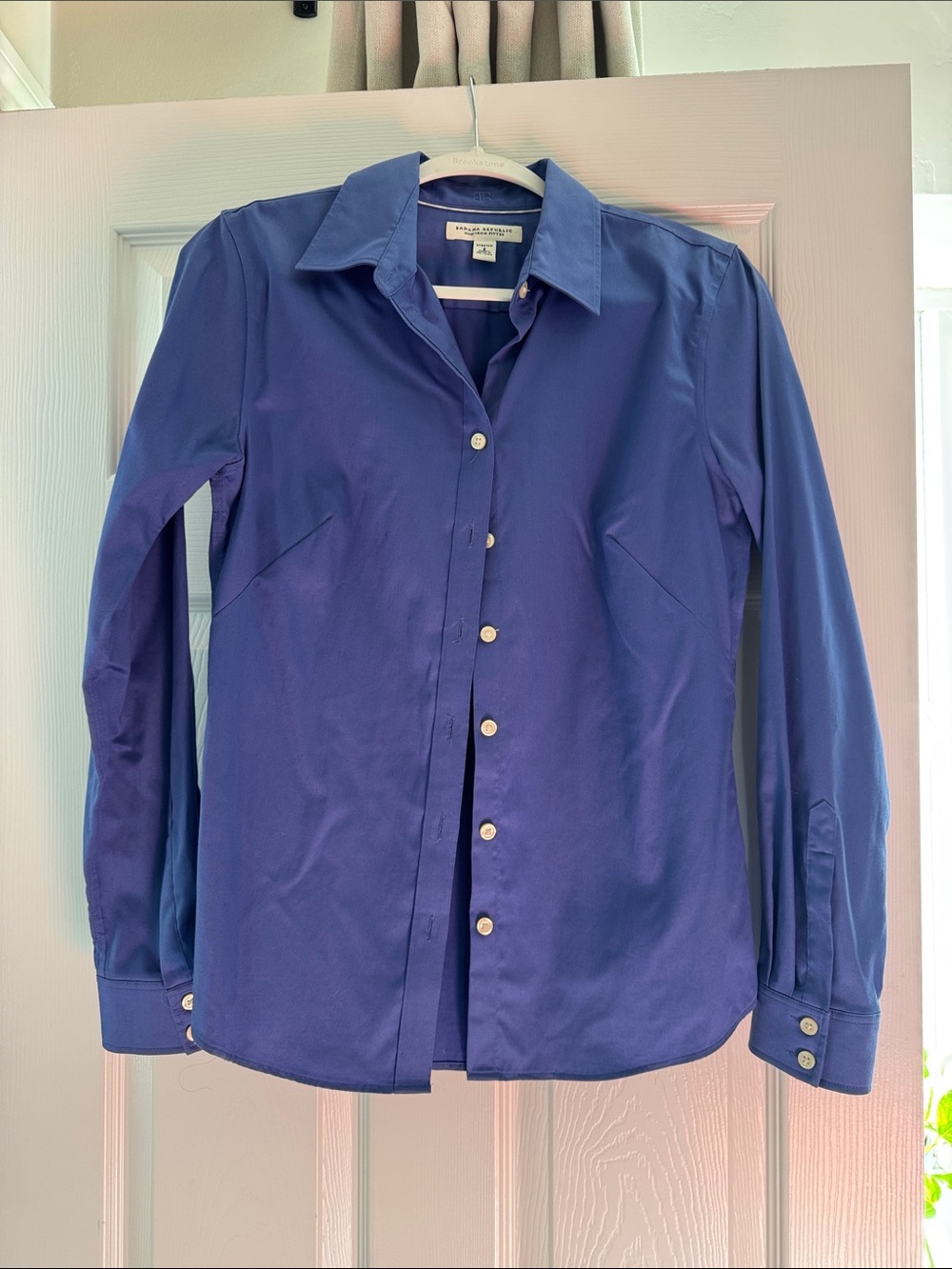 Banana Republic Long-Sleeve Button-Down Shirt in Royal Blue